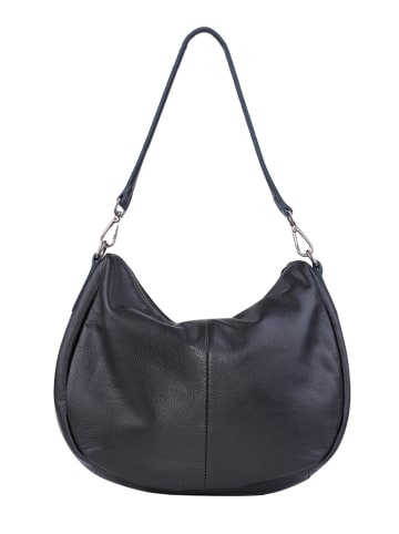 FREDs BRUDER Leder-Schultertasche "Herzblatt Pure" in Schwarz - (B)38 x (H)30 x (T)8 cm