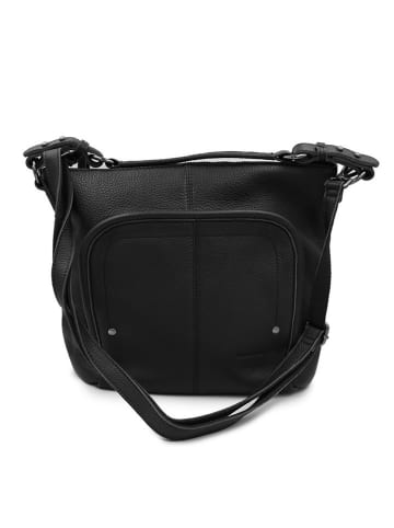 FREDs BRUDER Leder-Umhängetasche "MyMy" in Schwarz - (B)34 x (H)27 x (T)14 cm