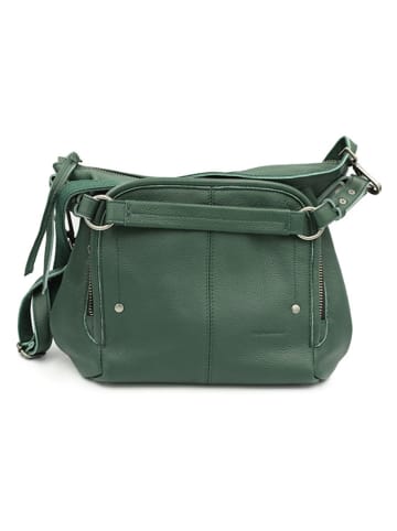 FREDs BRUDER Leder-Umhängetasche "MyMy" in Dunkelgrün - (B)34 x (H)27 x (T)14 cm