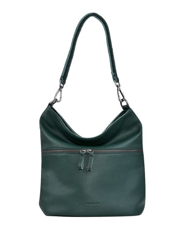FREDs BRUDER Leder-Schultertasche "Verona" in Dunkelgrün - (B)35 x (H)33 x (T)17 cm