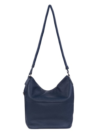 FREDs BRUDER Leder-Schultertasche "Carry On Down" in Dunkelblau - (B)37 x (H)33,5 x (T)8 cm
