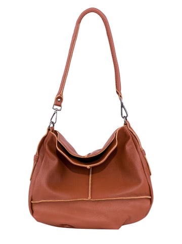 FREDs BRUDER Skórzany shopper bag "Vanilla" w kolorze jasnobrązowym - 35 x 41 x 15 cm