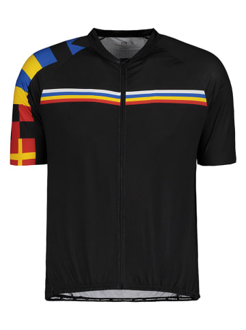rukka Koszulka rowerowa "Runa" w kolorze czarnym ze wzorem