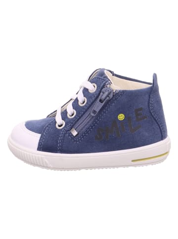 Superfit Leder-Sneakers "Moppy" in Blau/ Weiß