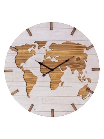 Anticline Zegar ścienny w kolorze biało-beżowym - Ø 60 cm