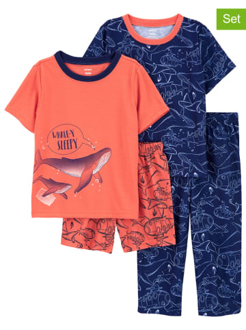 carter's 2-delige set: pyjama's oranje/donkerblauw