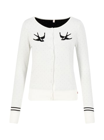 Blutsgeschwister Vest "Lucky swallow white swallow" wit