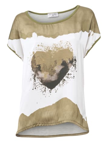 Heine Shirt olijfgroen/wit