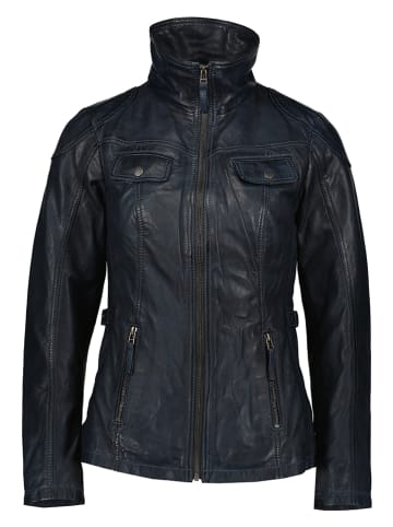 7eleven Lederjacke "Muri" in Dunkelblau