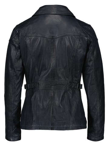 7eleven Lederjacke "Muri" in Dunkelblau