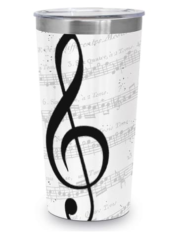 Ppd Edelstahl-Thermobecher "I Love Music" in Weiß - 400 ml