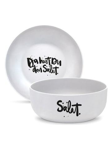 ppd Schale "Hast Du den Salat" in Weiß/ Schwarz - Ø 16 cm