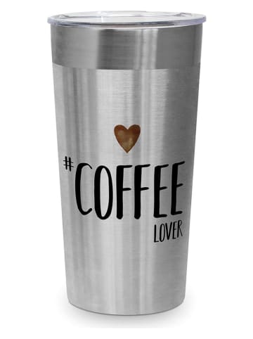 ppd Kubek termiczny "Coffee Lover" w kolorze srebrnym - 430 ml