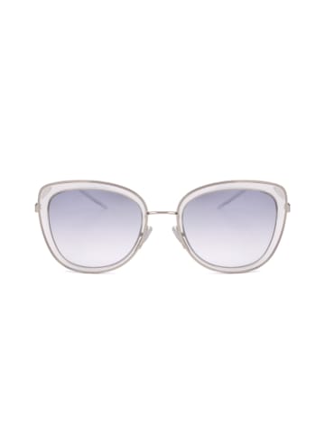 Hugo Boss Damskie okulary przeciwsłoneczne w kolorze srebrno-niebieskim
