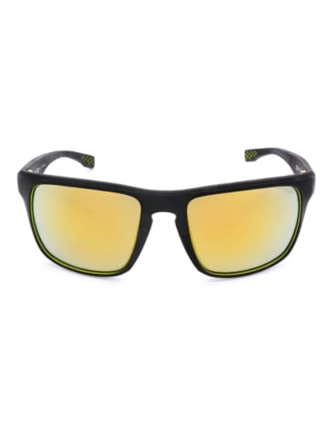 Hugo Boss Męskie okulary przeciwsłoneczne w kolorze czarno-żółtym
