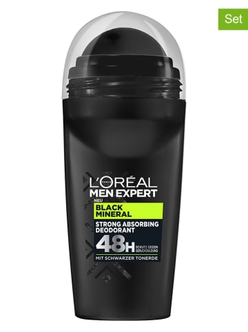 L'Oréal Paris Dezodoranty (6 szt.) "Black Mineral Ultra-Absorbing 48h" - po 50 ml