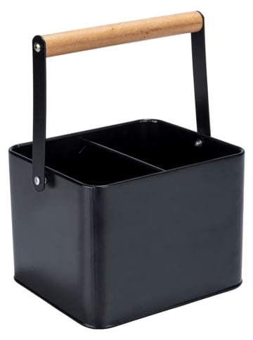 Wenko Opbergmand "Baco" zwart - (B)18 x (H)25,5 x (D)15 cm