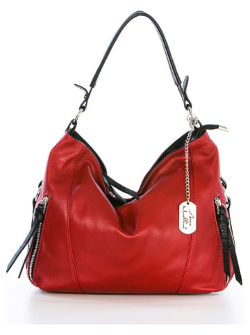 Anna Morellini Leren schoudertas "Noalia" rood - (B)32 x (H)25 x (D)12 cm