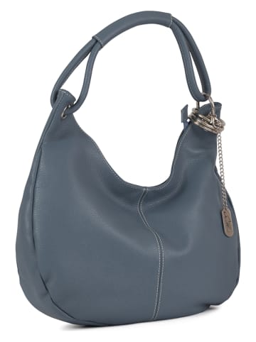 Anna Morellini Leren schoudertas blauw - (B)38 x (H)34 x (D)10 cm
