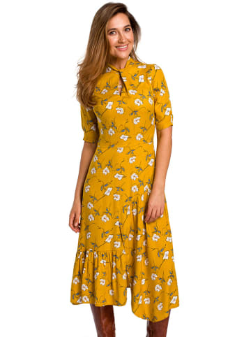 Stylove Sukienka w kolorze żółtym ze wzorem