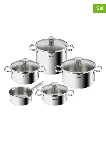 Tefal 9tlg. Set: Edelstahl-Kochgeschirr "Duetto"