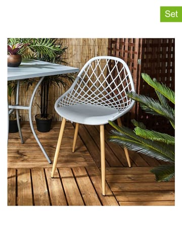 Garden Spirit 4-delige set: tuinstoelen "Malaga" grijs - (B)90 x (H)90 x (D)90 cm