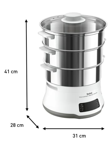 Tefal Parowar "Convenient Series Deluxe" w kolorze srebrno-białym - 9 l