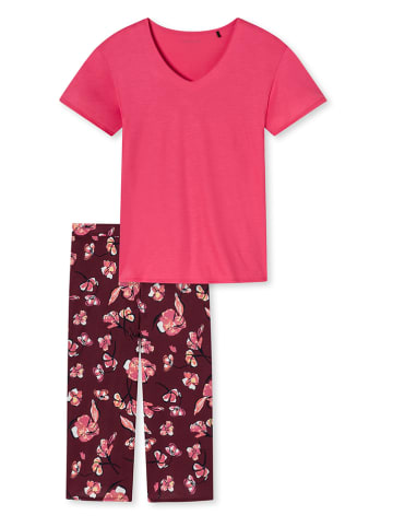 Schiesser Pyjama roze/pruimkleurig