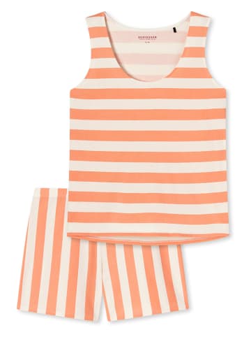 Schiesser Pyjama oranje/wit