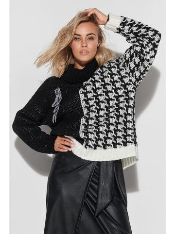 Makadamia Pullover in Schwarz/ Weiß