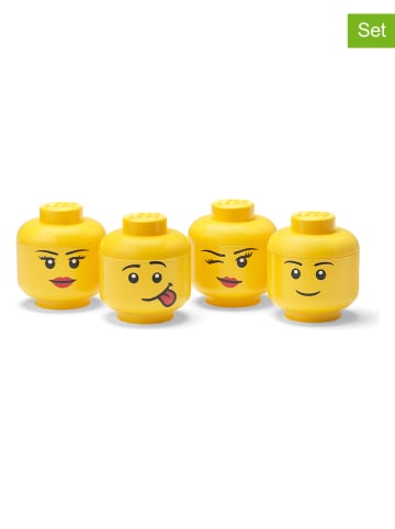 LEGO 4-delige set: opbergboxen "Head Collection Mini" geel