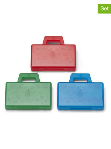 LEGO 3-delige set: sorteerkoffers "Case To Go" blauw/rood/groen (B)19x(H)3,5x(D)16 cm