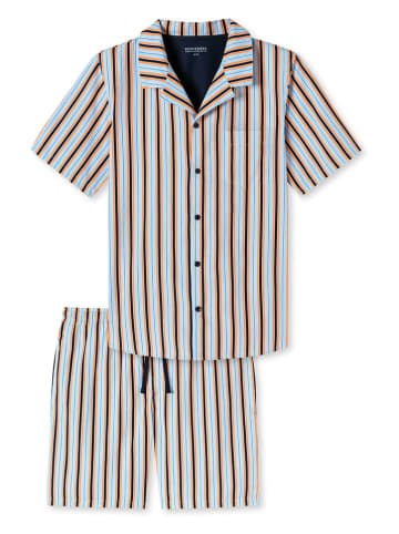 Schiesser Pyjama lichtblauw/oranje