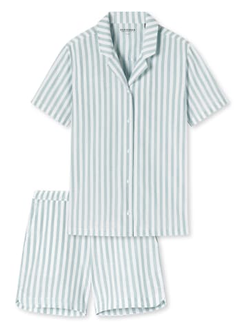 Schiesser Pyjama lichtblauw/wit