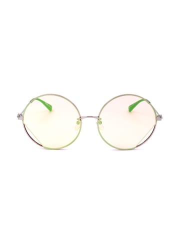Moschino Damen-Sonnenbrille in Silber/ Rosa-Gelb
