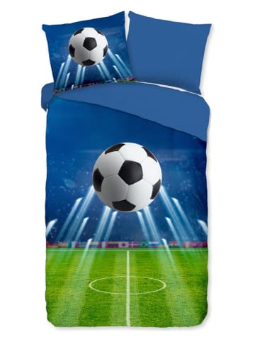 Good Morning Beddengoedset "Goal" blauw