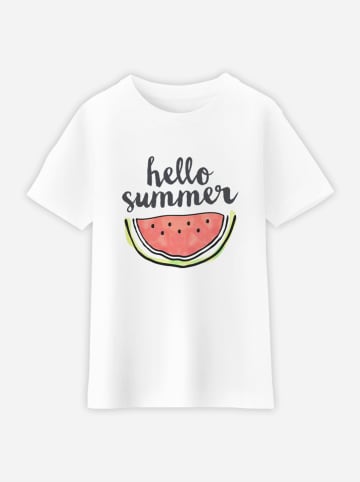WOOOP Shirt "Hello Summer" in Weiß