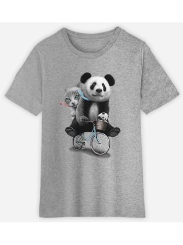 WOOOP Shirt "Panda Bicycle" in Grau