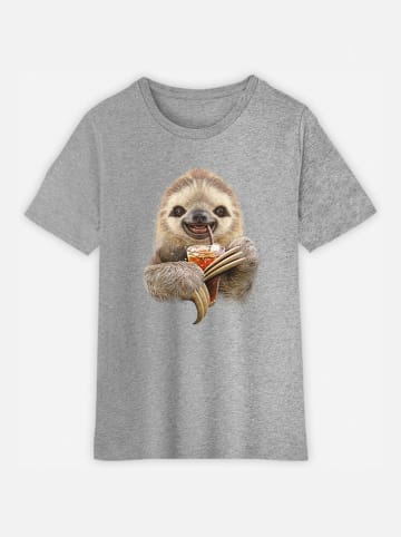 WOOOP Shirt "Sloth and drink" in Grau
