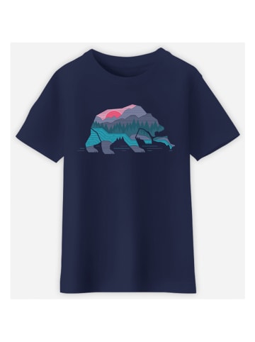 WOOOP Koszulka "Bear country" w kolorze granatowym