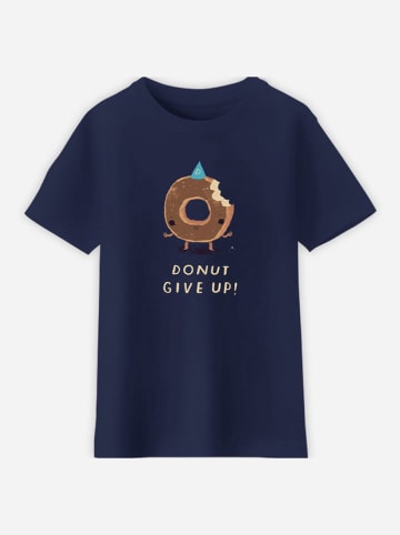 WOOOP Shirt "Donut give up" donkerblauw