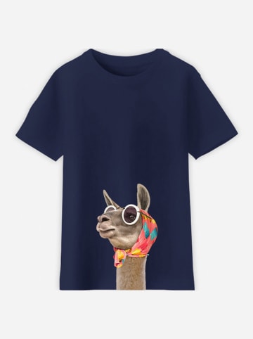 WOOOP Shirt "Fashion lama" donkerblauw