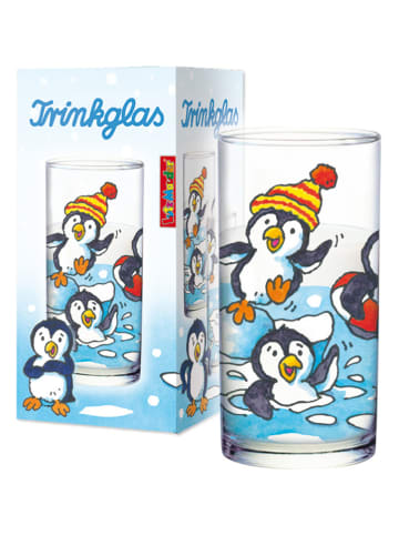 Lutz Mauder Glas "Pinguine" in Hellblau - Ø 6 cm - (H)12,5 cm