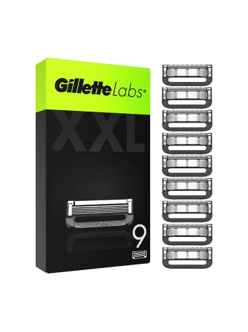 Gillette 9er-Set: Rasierklingen "Labs" in Grau/ Schwarz