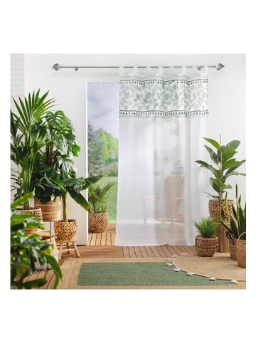 Douceur d'intérieur Gardine "Mila" in Weiß/ Grün