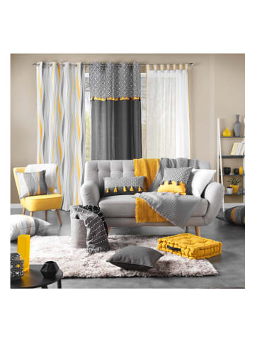 Douceur d'intérieur Gardine "Ondulys" in Grau/ Gelb