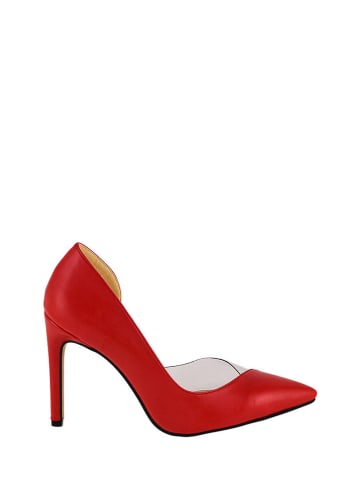 Lizza Shoes Skórzane szpilki w kolorze czerwonym