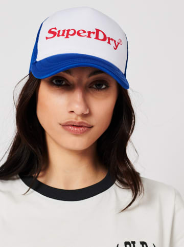 Superdry Cap in Weiß/ Blau