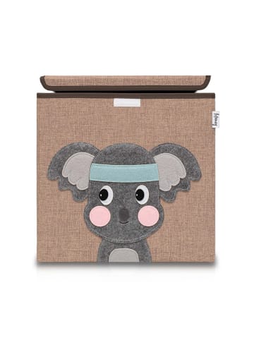 Lifeney Aufbewahrungsbox "Koala" in Hellbraun/ Grau - (B)33 x (H)33 x (T)33 cm