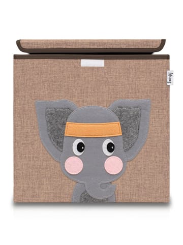 Lifeney Pudełko "Elephant" w kolorze jasnobrązowo-szarym - 33 x 33 x 33 cm